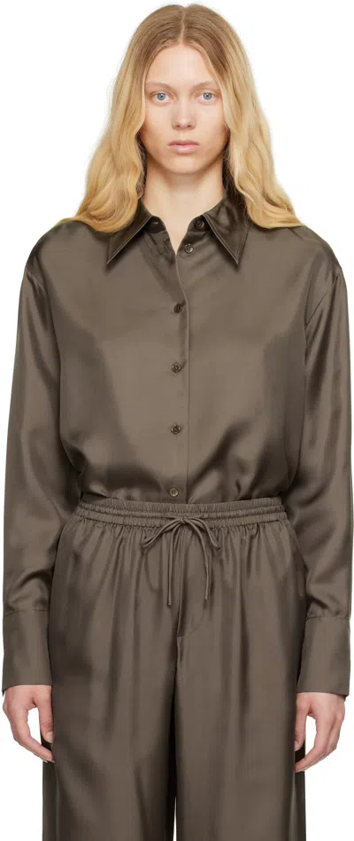 Rohe Taupe Signature Elongated Silk Shirt In 243_400 Taupe
