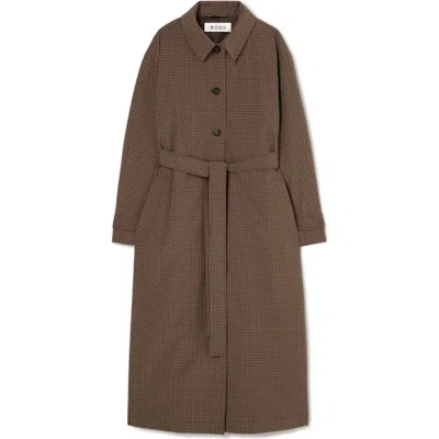 ROHE RÓHE TECHNICAL CHECK BELTED STRETCH NYLON COAT