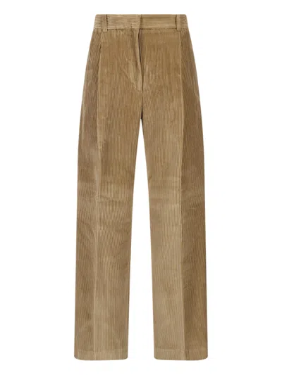 Rohe Ted Beige Straight-leg Corduroy Pants In Brown