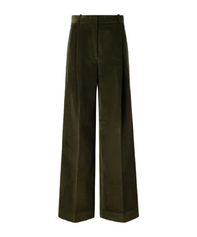 Rohe Ted Cotton-corduroy Wide-leg Pants In Green