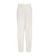 ROHE TEXTURED HIGH-WAIST WIDE-LEG TROUSERS