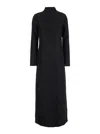 Rohe Black Turtleneck Dress With Fringes All-over In Black