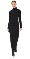 Rohe Black Turtleneck Dress With Fringes All-over In Black