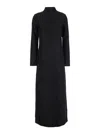 Rohe Black Turtleneck Dress With Fringes All-over In Black
