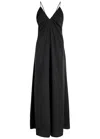 Rohe Gathered Open-back Silk-blend Crepe Maxi Dress In Black