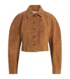 Rohe Rounded Textured Suede Jacket In Brown