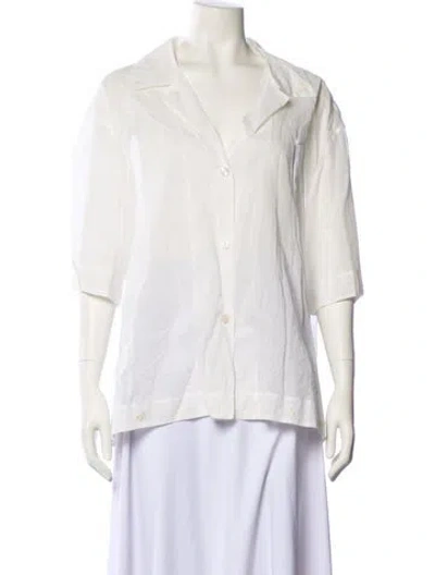 Pre-owned Rohe Three-quarter Sleeve Button-up Top W/ Tags In White