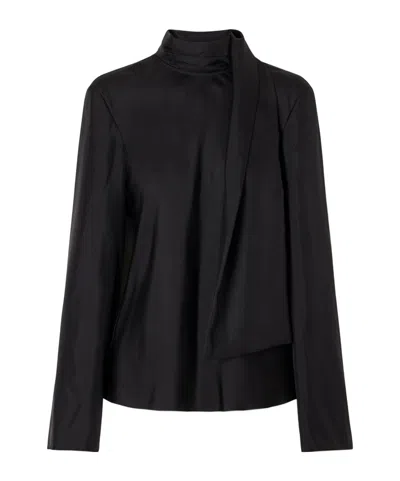 Rohe Tie-detailed Silk-satin Blouse In Black