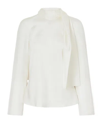 Rohe Tie-detailed Silk-satin Blouse In White
