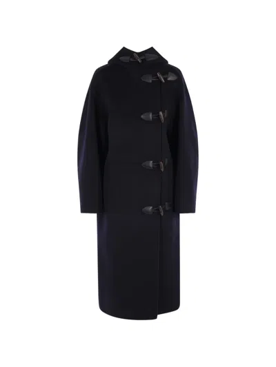 Rohe Toggle-fastening Hooded Coat In Black