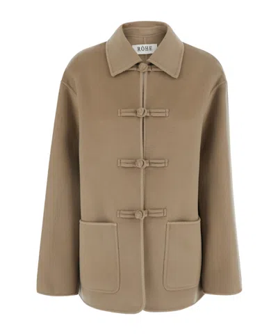 Rohe Double-faced Jacket With Frog Fastening In Brown