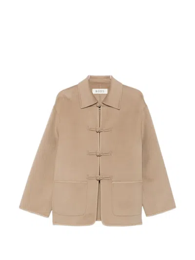 Rohe Toggle-fastening Patch-pocket Jacket In Neutral
