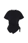 Rohe Asymmetrical Draped Top In Black