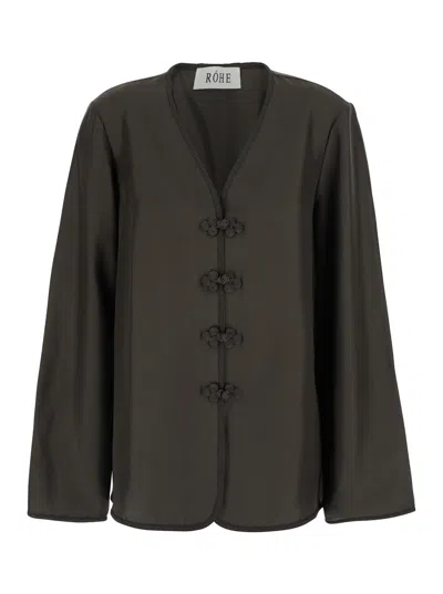 Rohe Top Mandarin Closure In Brown Silk For Women