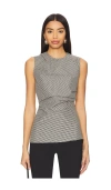 Rohe Virgin Wool-blend Gingham Top In Black,white