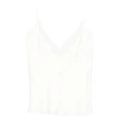 Rohe Lace V-neck Top In White