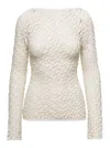 Rohe Beige Sweater With Boat Neckline In Cotton Blend Woman In White