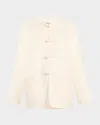 Rohe Mandarin Silk Long Sleeve Top In Off White