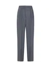 Rohe Grey Pleated Slim-fit Trousers In Dark Grey Melange