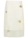 Rohe White Skirt With All-over Tulip Embellishments In Silk Woman In White
