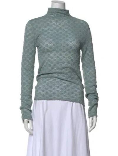 Pre-owned Rohe Turtleneck Long Sleeve Sweatshirt In Blue