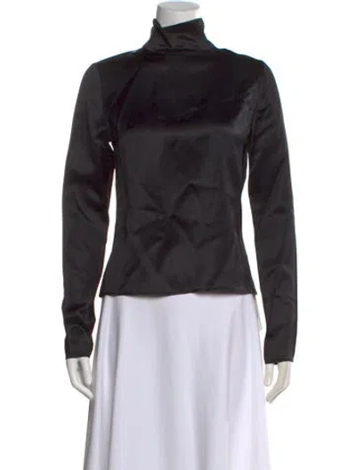 Pre-owned Rohe Turtleneck Long Sleeve Top In Black