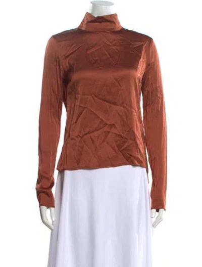 Pre-owned Rohe Turtleneck Long Sleeve Top In Orange