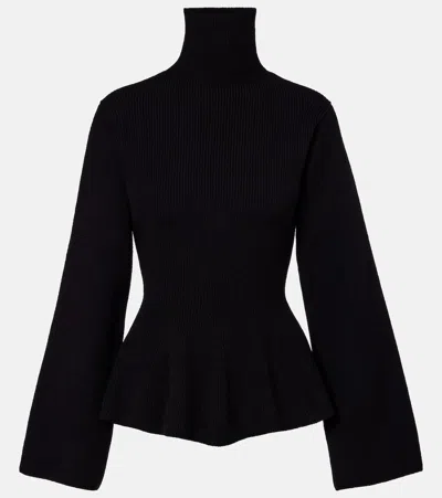 Rohe Róhe Turtleneck Wool And Cashmere Top In Black