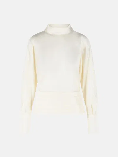 Rohe Tuxedo Reversed-collar Silk Top In Neutral