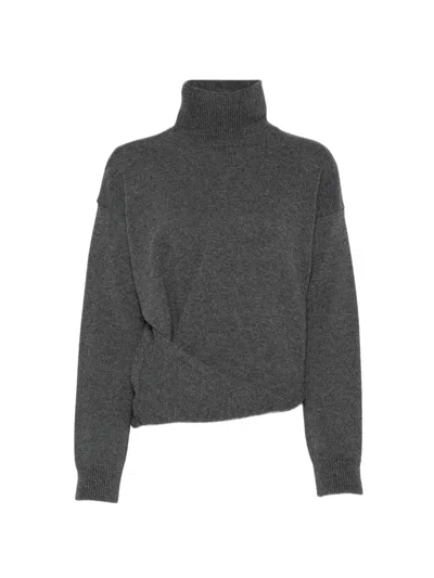 Rohe Twist-detail Roll-neck Sweater In Gray