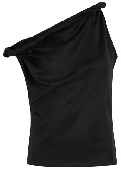 Rohe Twisted Cotton-blend Top In Black