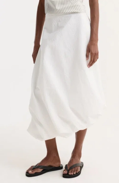 Rohe Róhe Twisted Crushed Cotton Blend Midi Skirt In White