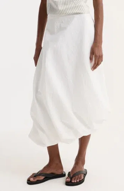Rohe Róhe Twisted Crushed Cotton Blend Midi Skirt In White
