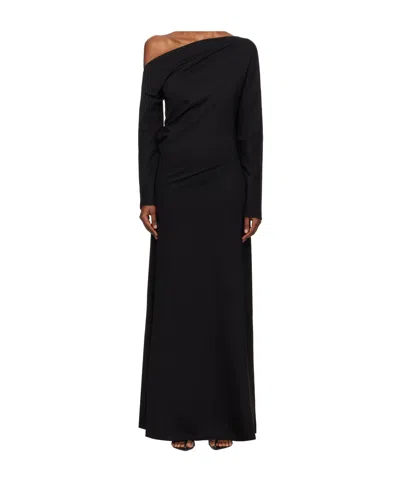 Rohe Twisted Jersey Maxi Dress In Black