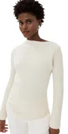 ROHE TWISTED RIBBED SWEATER OFF WHITE