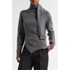 Rohe Róhe Twisted Scarf Wool & Cashmere Sweater In Mid Grey Melange