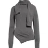 Rohe Róhe Twisted Scarf Wool & Cashmere Sweater In Mid Grey Melange