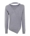 Rohe Two-way Deconstructed Wool-cashmere Sweater In Gray