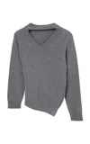 Rohe Two-way Deconstructed Wool-cashmere Sweater In Gray