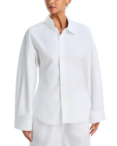 Rohe Uneven Collar Poplin Shirt In White