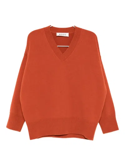 Rohe V-neck Jumper In Orange