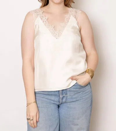 Rohe Silk Lace V-neck Top In Cream In Multi