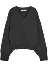 Rohe V-neck Wool Jumper In Gray