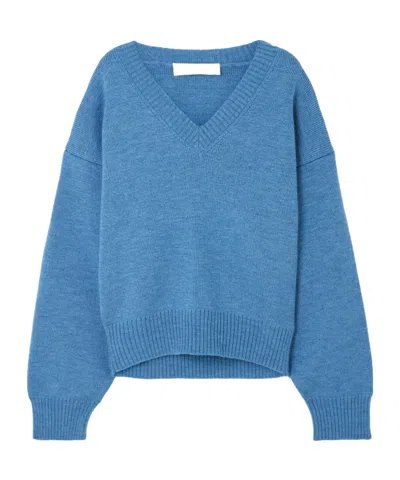 Rohe V-neck Wool Sweater In Blue
