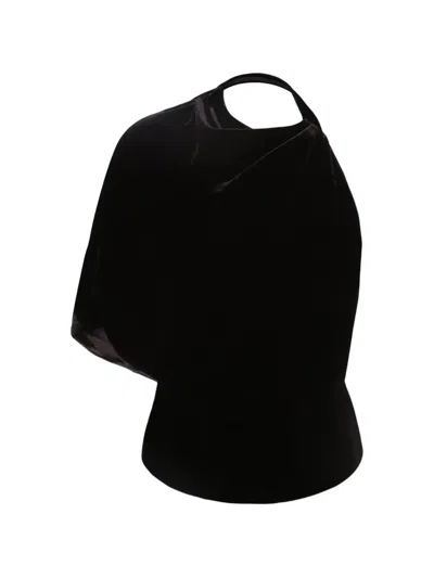 Rohe Velvet Draped-back Top In Black