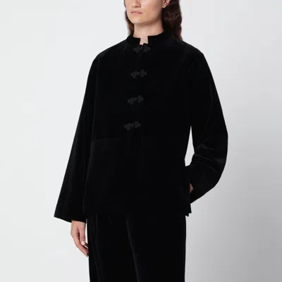 Rohe Velvet Jacket With Pankou Fastening In Black