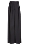 ROHE RÓHE VIRGIN WOOL & MOHAIR WIDE LEG PLEATED PANTS