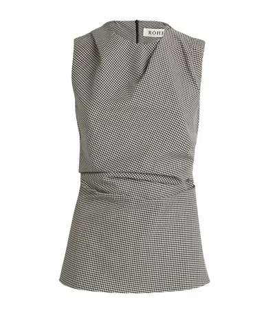 Rohe Virgin Wool-blend Gingham Top In Cream/black Small Check