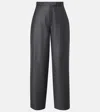 Rohe Róhe Virgin Wool Flannel Wide-leg Pants In Black