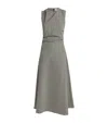 Rohe Draped Checked Wool-blend Maxi Dress In Ivory